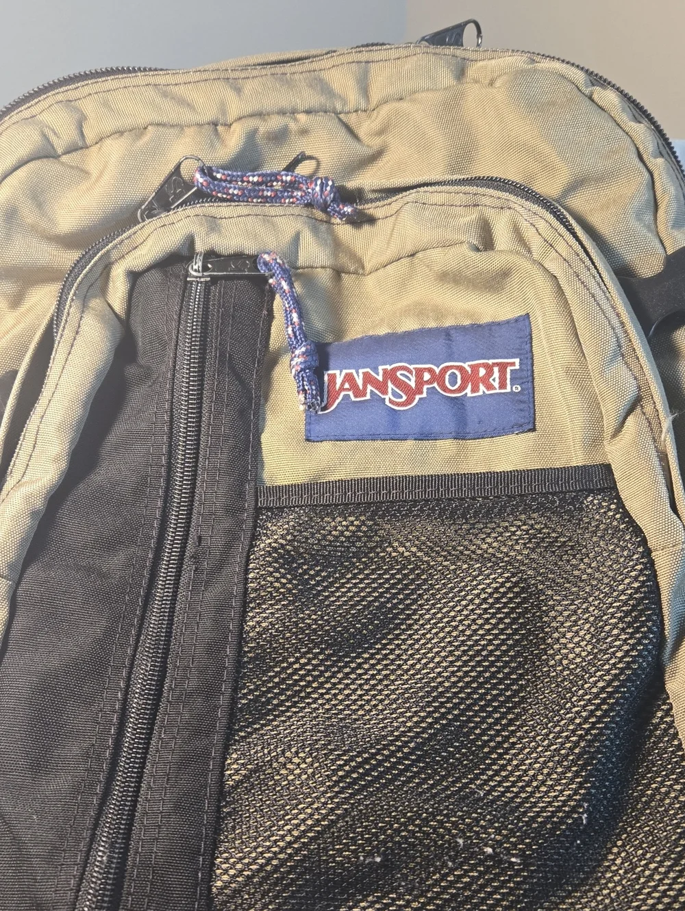 JanSport  Tan & Olive Green Backpack - Durable Everyday